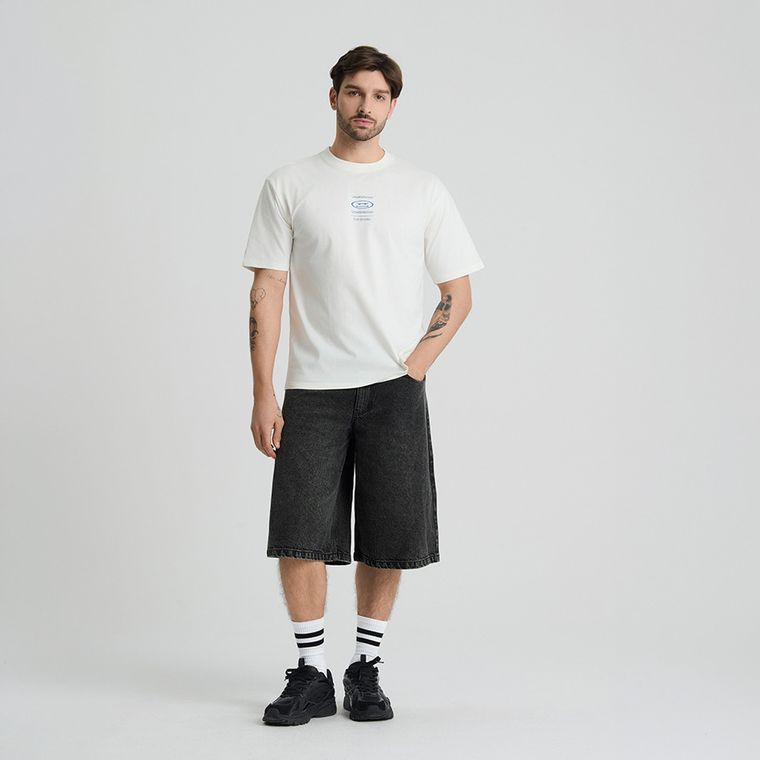 Tricou alb cu croiala relaxed S.W.Smiley NOWEAR