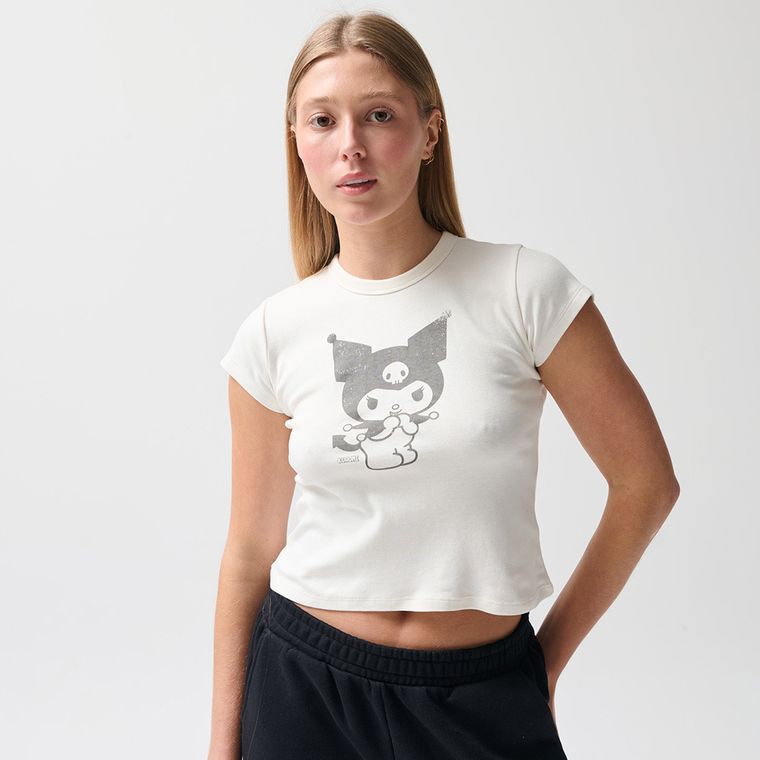 Tricou alb cu imprimeu Kuromi NOWEAR