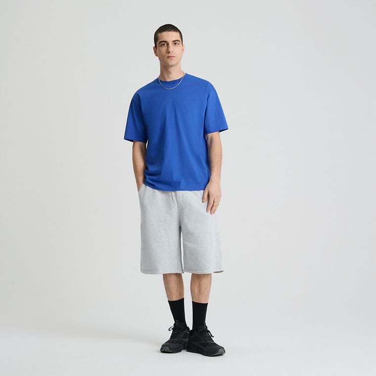 Tricou basic albastru cu croiala relaxed NOWEAR