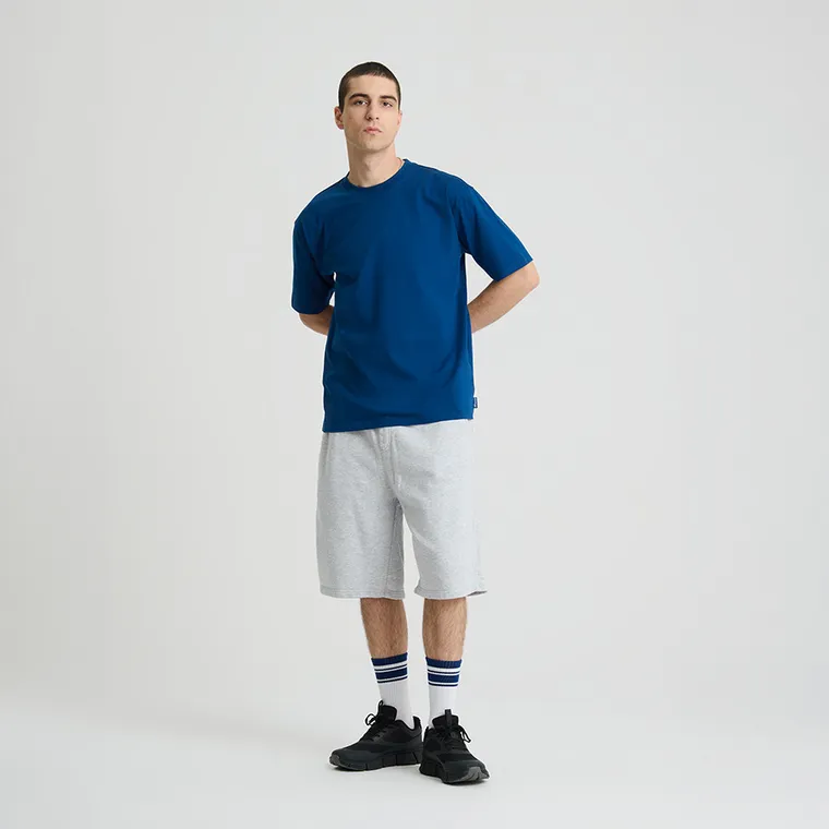 Tricou basic bleumarin cu croiala relaxed NOWEAR