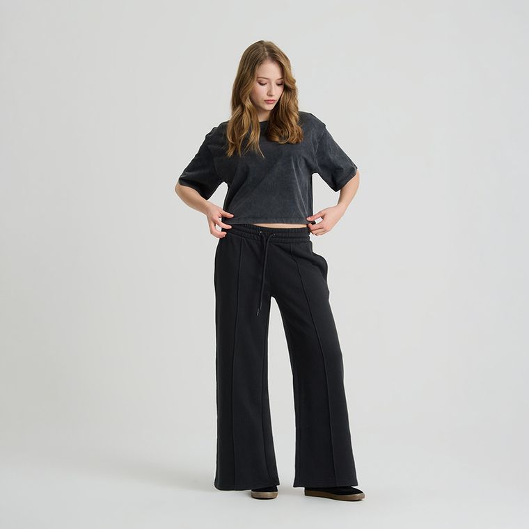 Tricou crop boxy din bumbac pieptanat NOWEAR