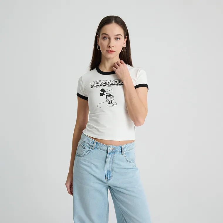 Tricou mulat cu imprimeu Mickey Mouse NOWEAR