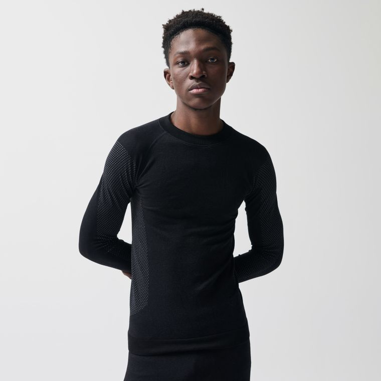 Tricou termoactiv negru cu adaos de lana NOWEAR