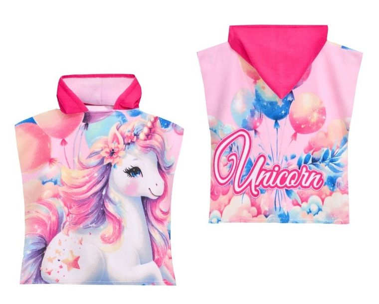 Unicorn, poncho de baie, roz, 50-100 cm