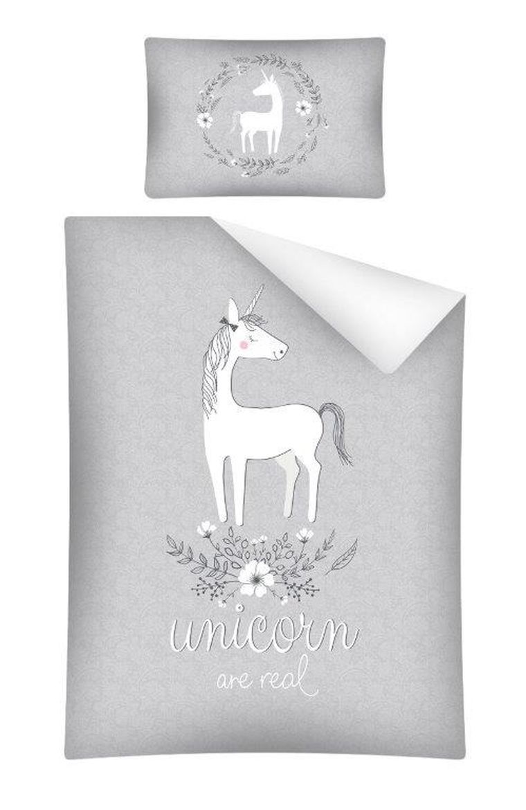 Unicorn, set lenjerie de pat single, 100-135 cm