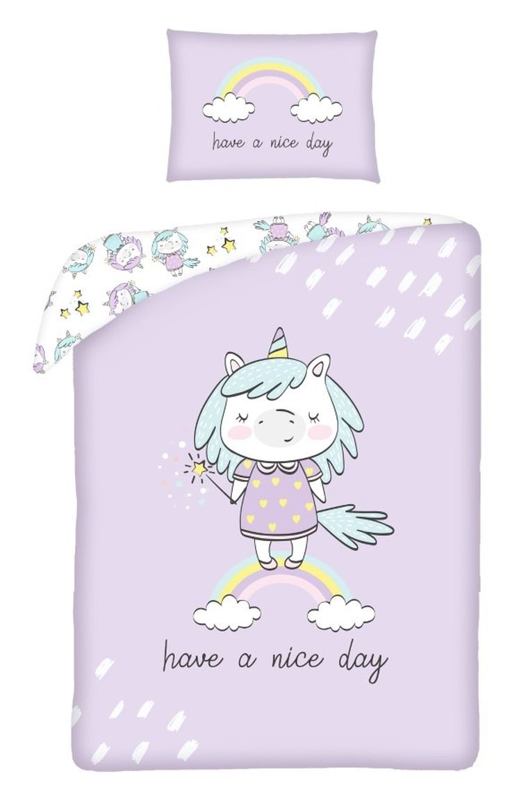 Unicorn, set lenjerie de pat single, 100-135 cm