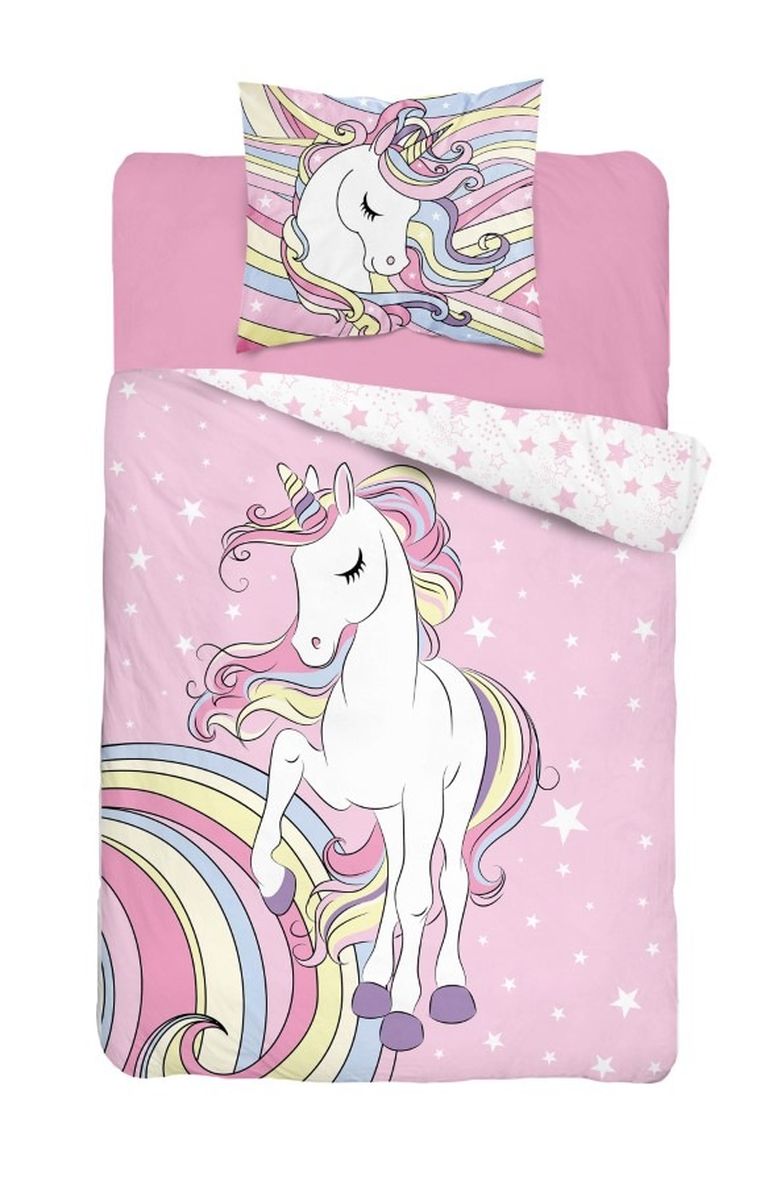 Unicorn, set lenjerie de pat single, 140-200 cm