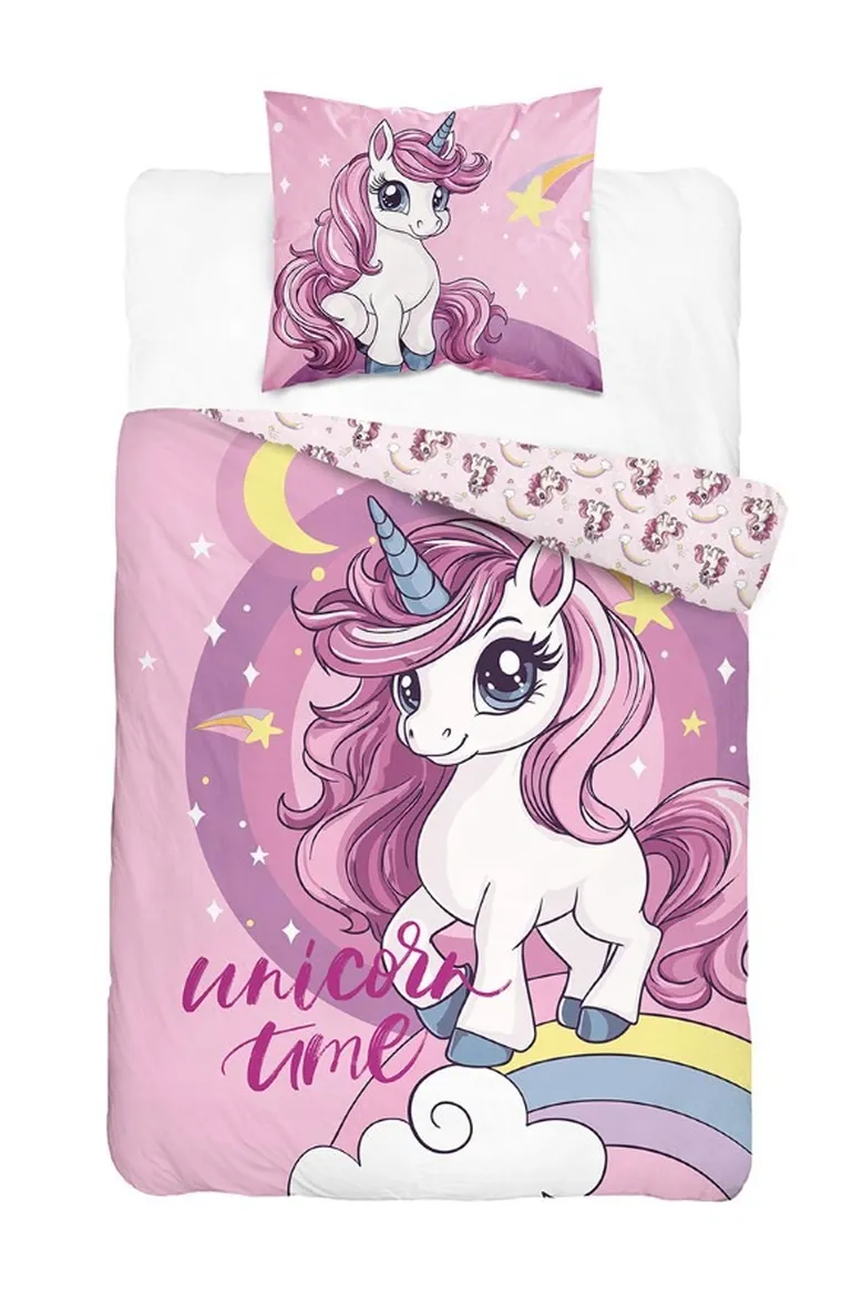 Unicorn, set lenjerie de pat single, 140-200 cm