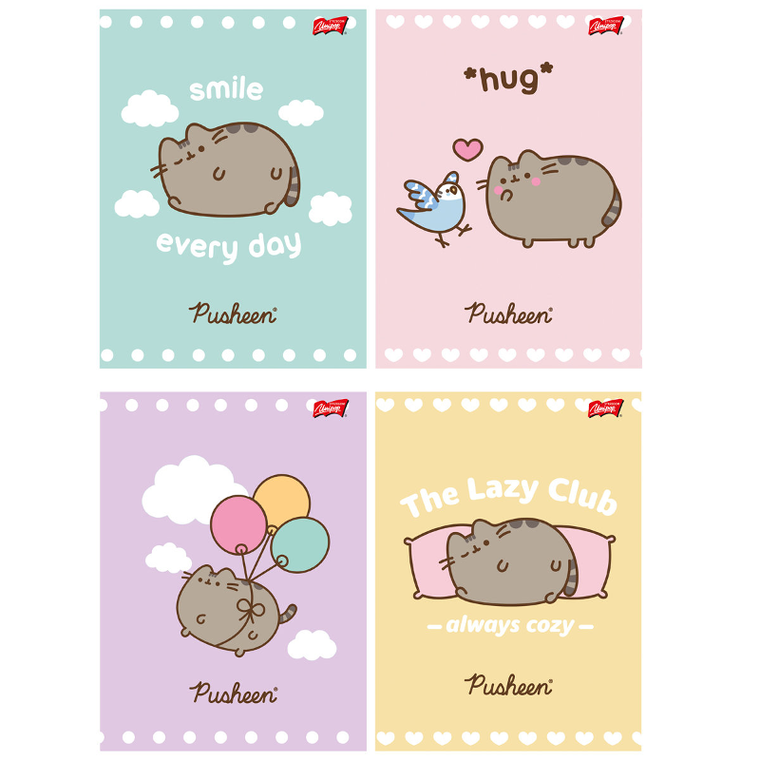 Unipap, Pusheen, caiet laminat, A5, cu grila, 32 foi, 1 buc.