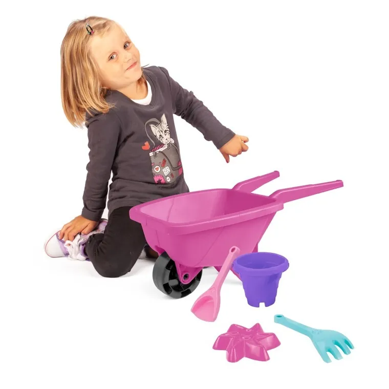 Wader, Happy Summer, roaba cu accesorii de nisip, roz