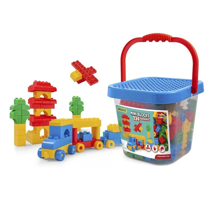 Wader, Mini Blocks, cuburi in galetusa, 134 elemente