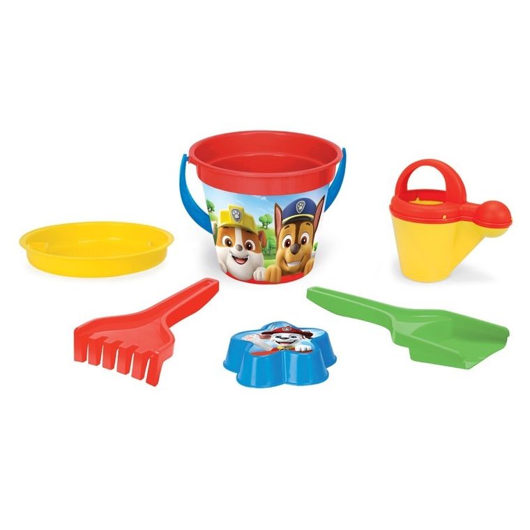 Wader, Paw Patrol, set de nisip, galetusa cu accesorii, 6 elemente