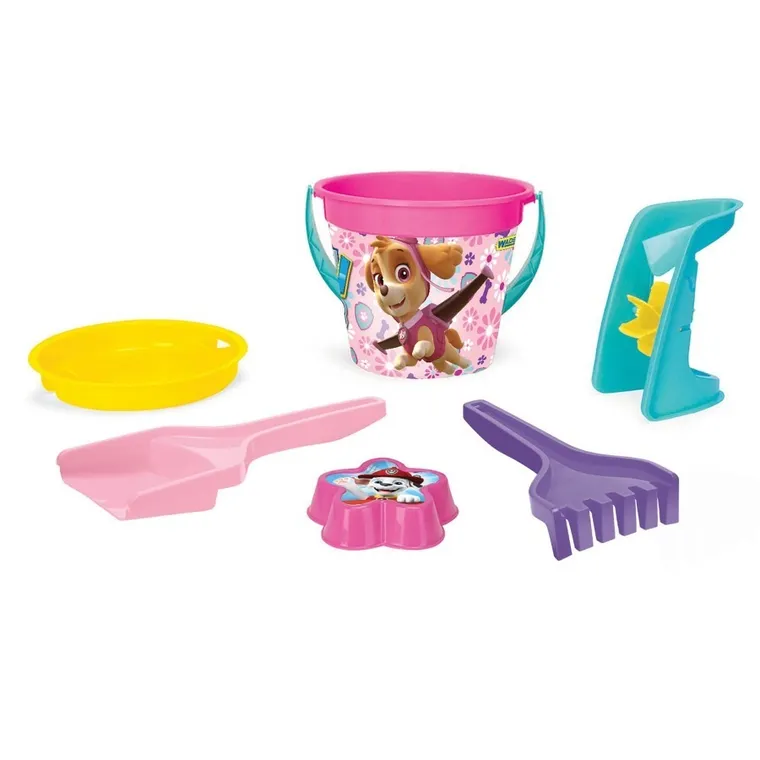 Wader, Paw Patrol, set de nisip, galetusa cu accesorii, 6 elemente
