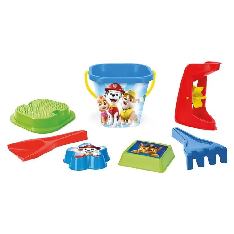 Wader, Paw Patrol, set de nisip, galetusa cu accesorii, 7 elemente