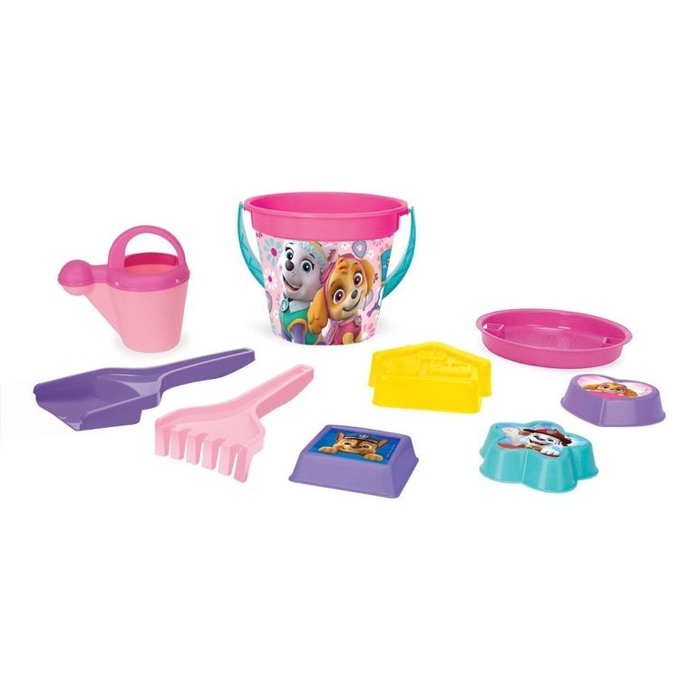 Wader, Paw Patrol, set de nisip, galetusa cu accesorii, 9 elemente