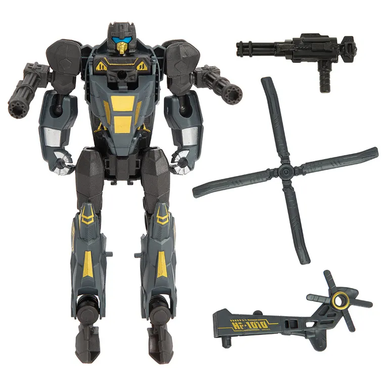 X-Warrior, elicopter, robot care se transforma, gri