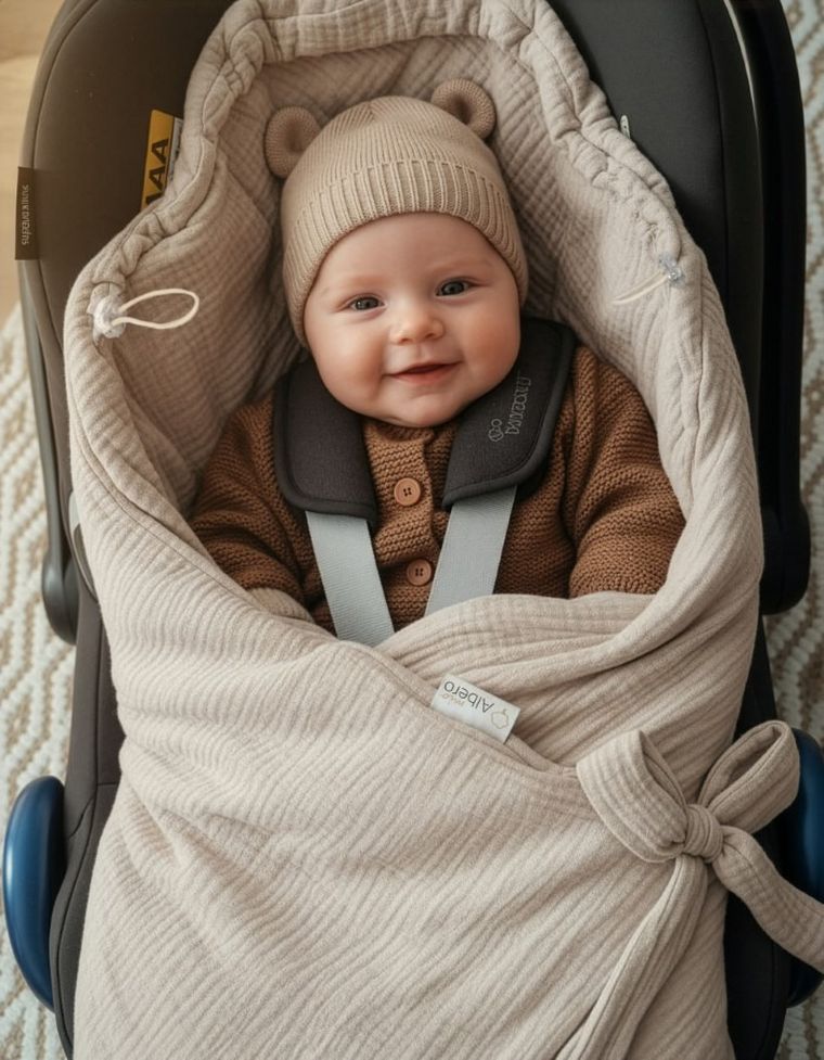 Albero Mio, Patura pentru scaun auto, calduroasa, bej