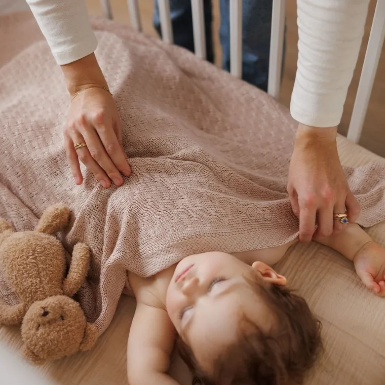 BabyOno, Patura tricotata din bambus, bej deschis, 75-100 cm