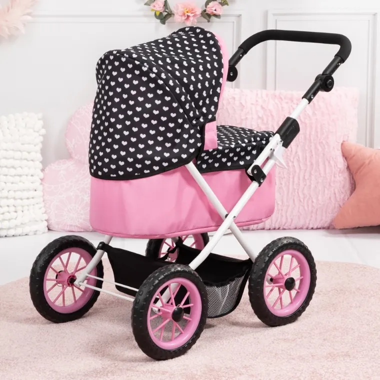 Bayer Design, Trendy, carucior multifunctional pentru papusi, negru-roz