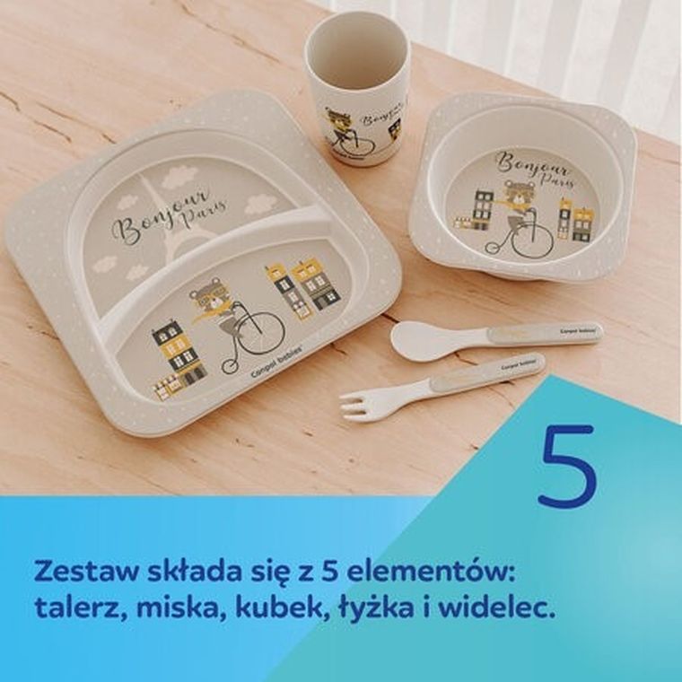 Canpol babies, Bonjour Paris, set de vase cu cana, visiniu