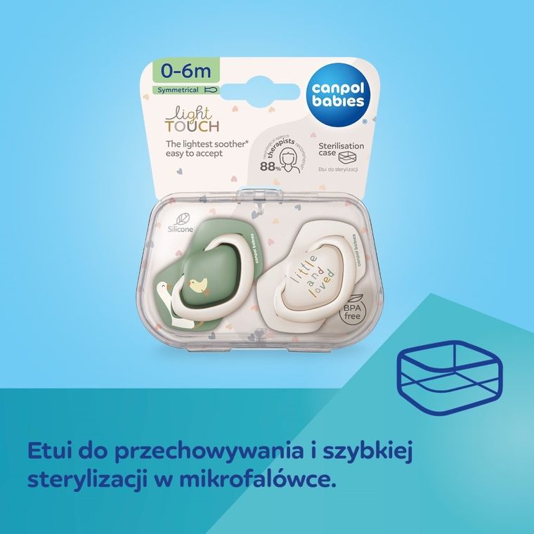 Canpol babies, Goose, suzeta din silicon, simetrica, 6-18 luni, 2 buc.