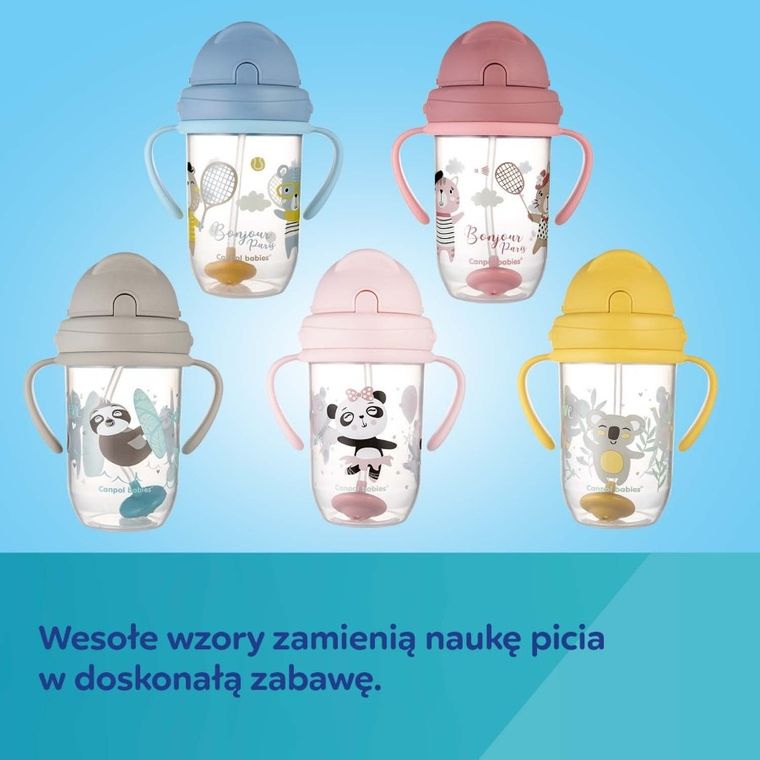 Canpol, canita anti-varsare cu pai + paie de rezerva, gri