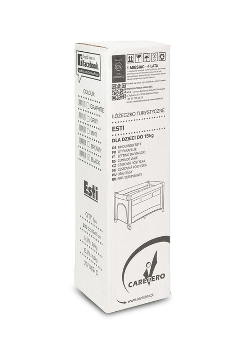 Caretero, Esti, patut de calatorie cu laterale rabatabile, negru