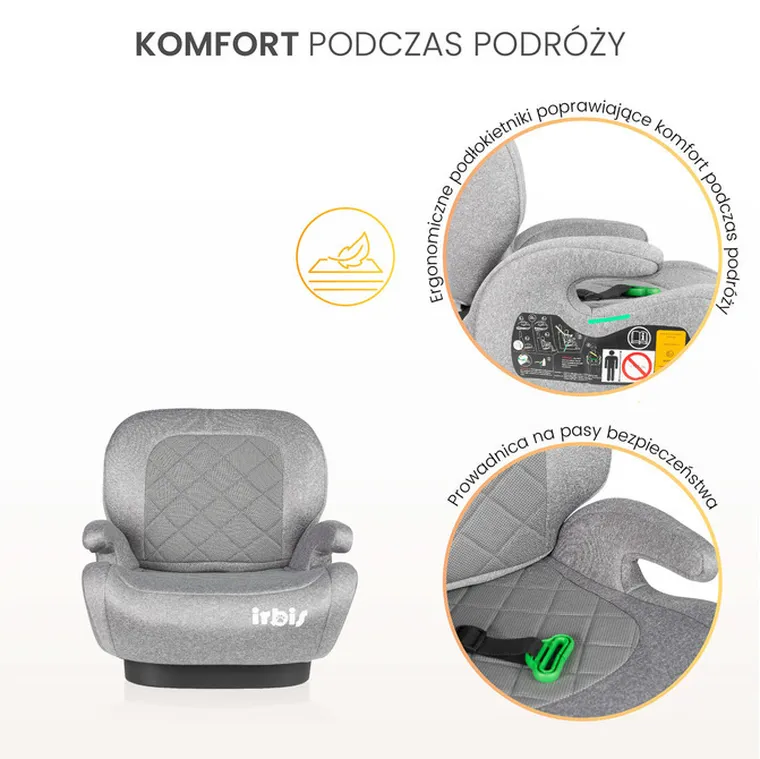 Caretero, Irbis, scaun auto, inaltator, i-Size, smarald, 125-150 cm