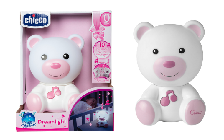 Chicco, First Dreams, lampa de noapte, Ursulet, roz