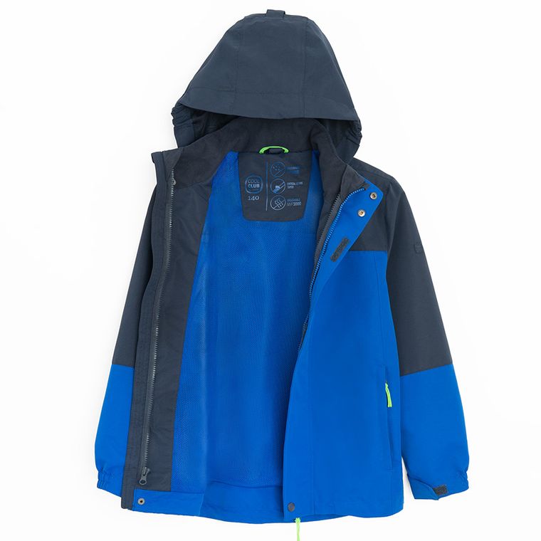 Cool Club, Geaca de ploaie cu gluga pentru baieti, 3in1, Geaca softshell, albastru