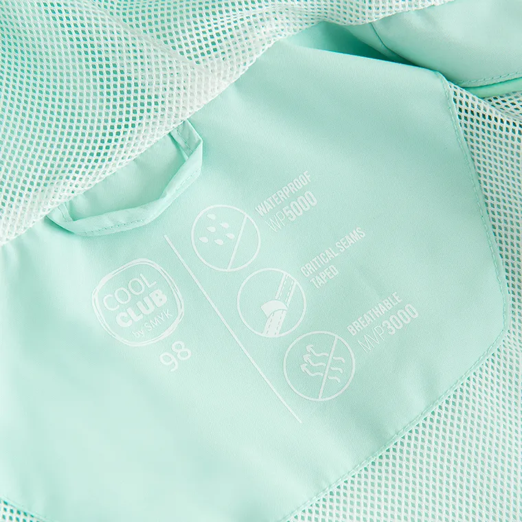 Cool Club, Geaca de ploaie cu gluga pentru fete, turcoaz