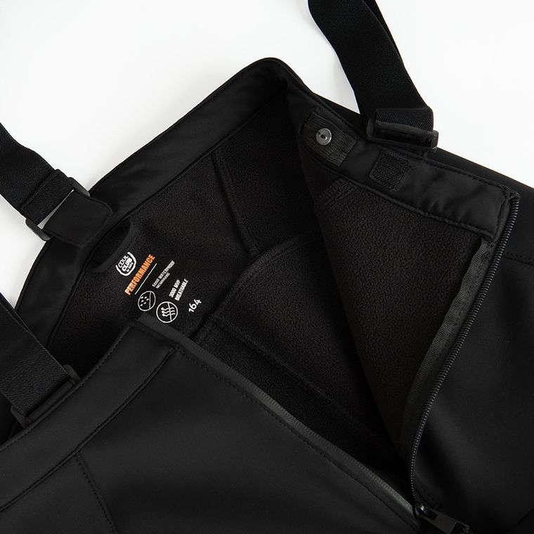 Cool Club, Pantaloni de schi impermeabil softshell pentru fete, negru