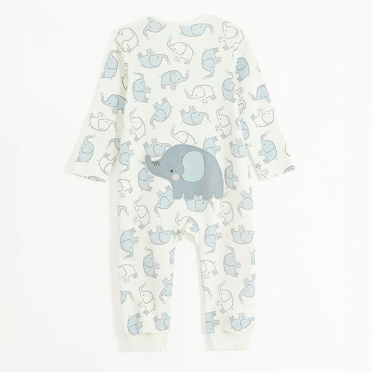 Cool Club, Pijama tip salopeta pentru bebelusi, ecru
