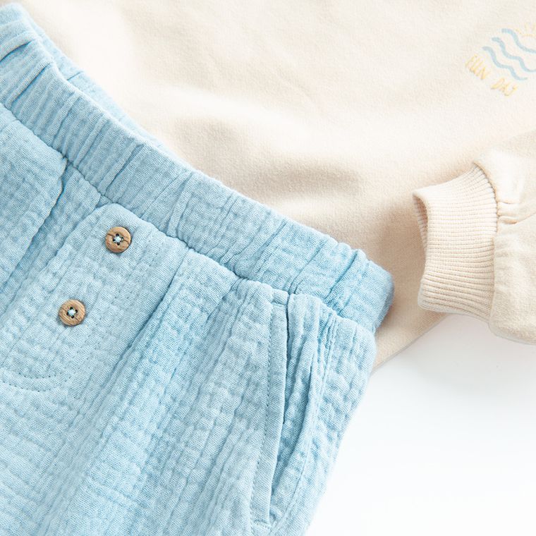 Cool Club, Set pentru baieti, Bluza, Pantaloni din textil, muselina, mix