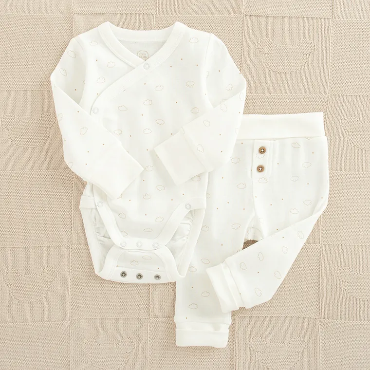 Cool Club, Set pentru bebelusi, Body cu maneca lunga, Pantaloni, alb