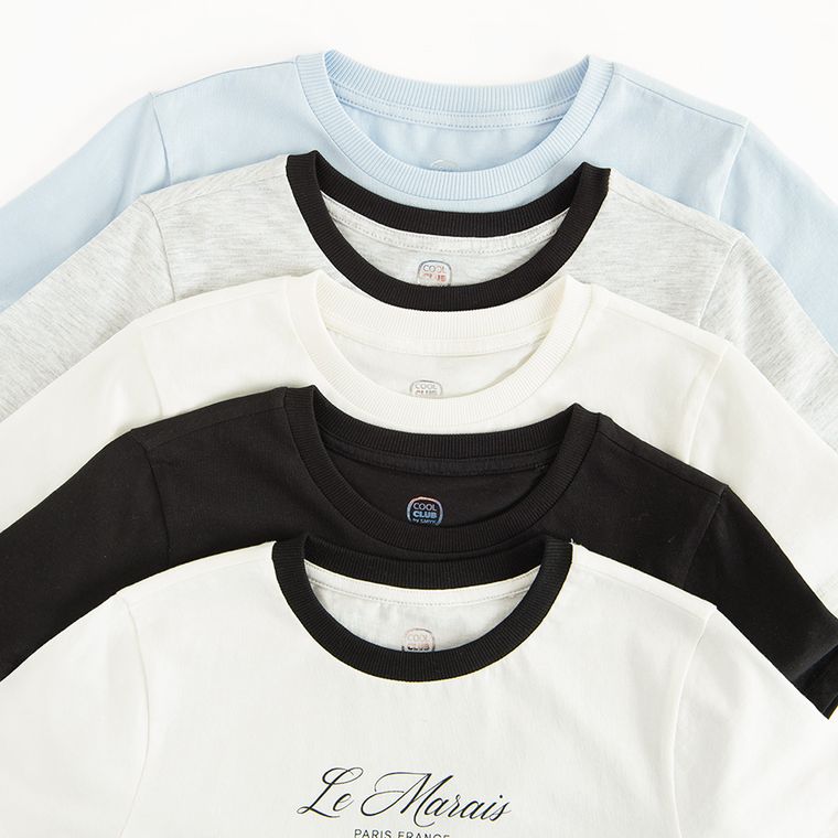 Cool Club, Tricou pentru fete, mix, set, 5 buc.