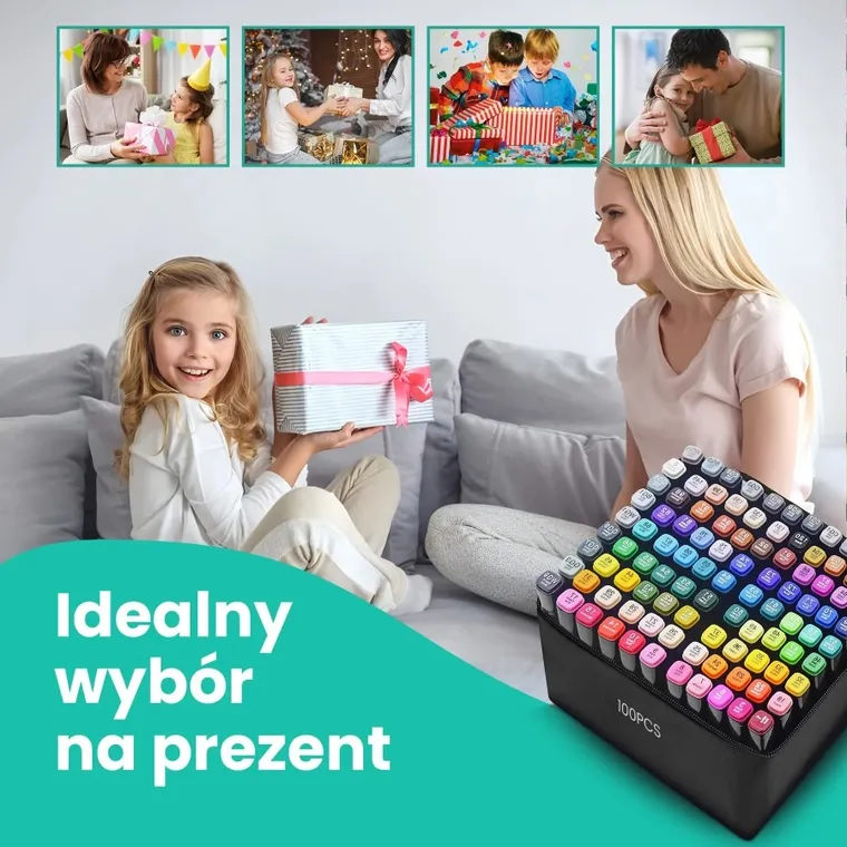 Extralink, set de markere cu alcool, 100 buc.