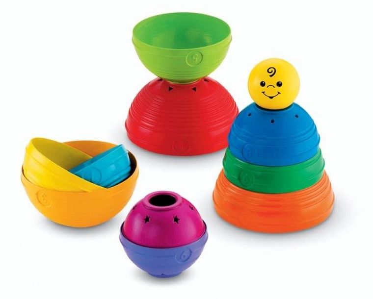 Fisher-Price, Stack & Roll Cups, piramida, jucarie educativa