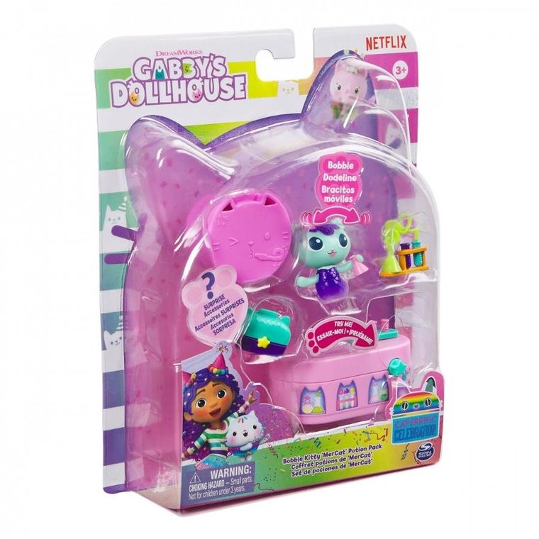Gabby's Dollhouse, Bobble Kitty MerCat Potion Pack, set de joaca cu figurina si accesorii