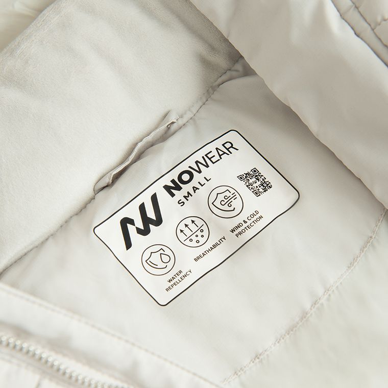 Geaca gri calduroasa cu gluga cropped NOWEAR