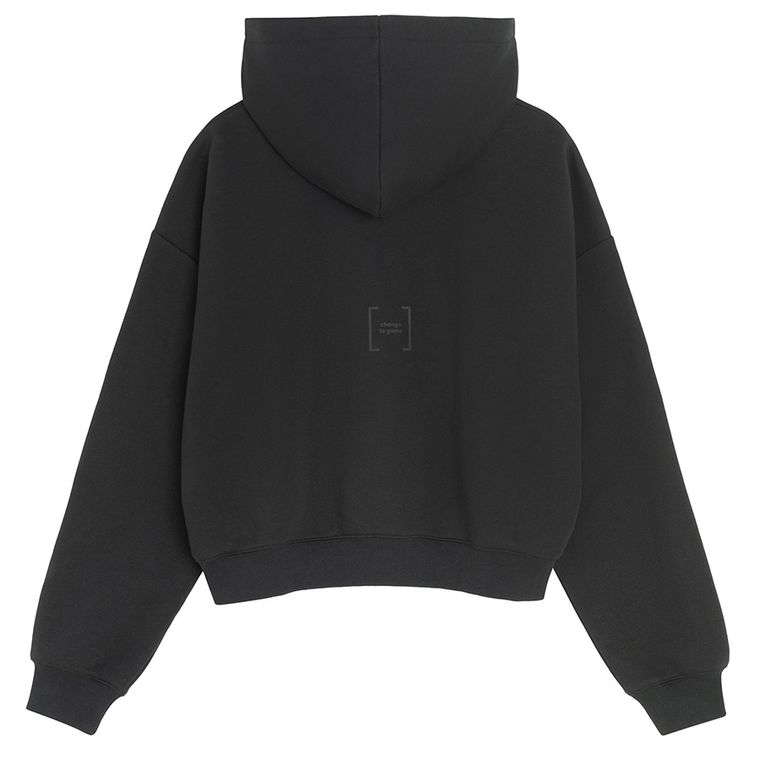 Hanorac negru cu croiala cropp boxy NOWEAR