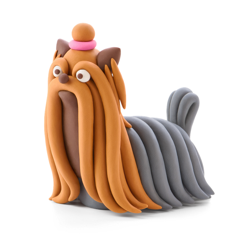 Hey Clay, Dog Story, set creativ, 15 cutii de plastilina