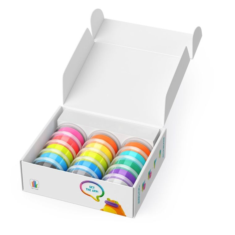 Hey Clay, Exotic Pets, set creativ, 15 cutii de plastilina