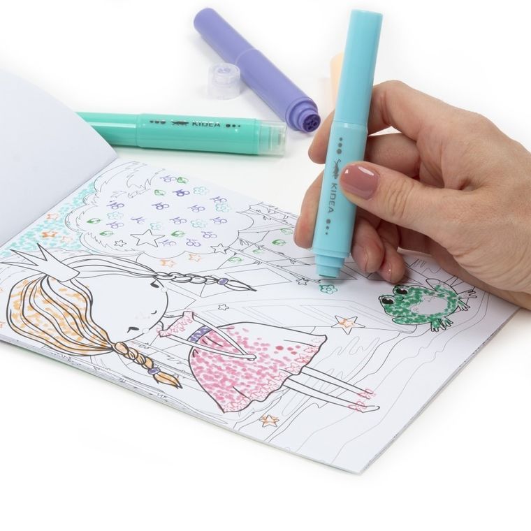 Kidea, set de carioci cu carte de colorat