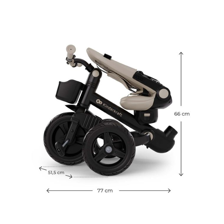 Kinderkraft, Aveo 2 Plus, tricicleta multifunctionala 6in1, Beige