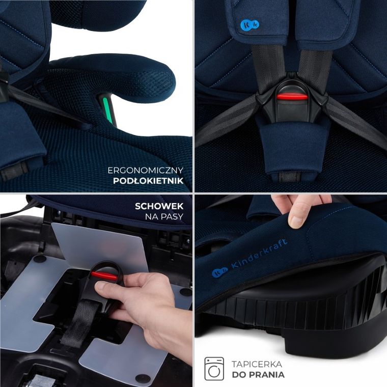 Kinderkraft, FIX2GO, i-Size, scaun auto, Navy, 76-150 cm