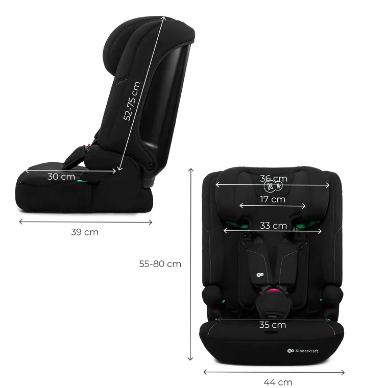 Kinderkraft, I-Comfy, scaun auto 3in1, i-Size, Black, 76-150 cm