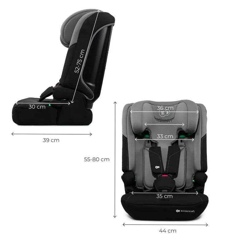 Kinderkraft, I-Comfy, scaun auto 3in1, i-Size, Dark Grey, 76-150 cm