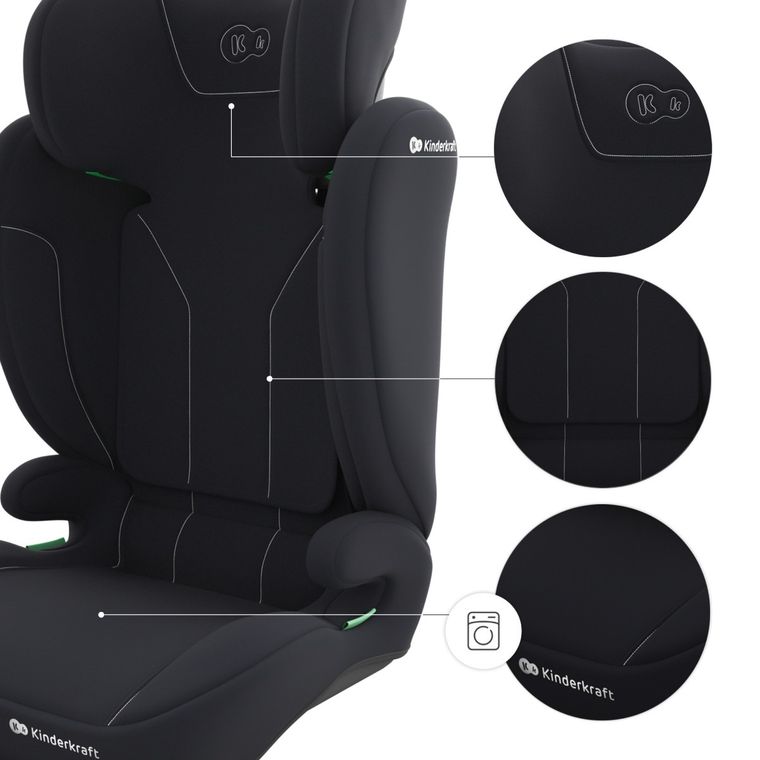 Kinderkraft, I-Spark 2 Plus, i-Size, scaun auto, black, 100-150 cm
