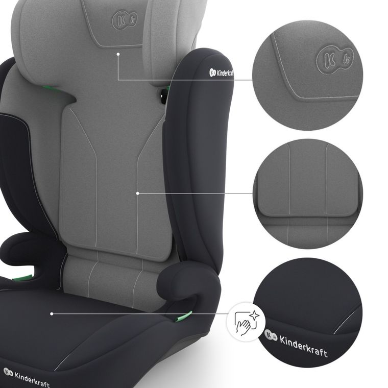 Kinderkraft, I-Spark 2 Plus, i-Size, scaun auto, grey, 100-150 cm